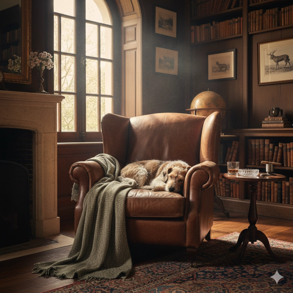 Fauteuil Chesterfield cuir cognac moyen dossier Fauteuil Chesterfield cuir cognac moyen dossier