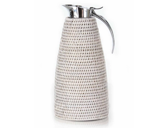 White rattan flask 1.3 litres