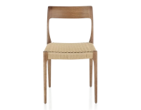 Chaise scandinave bois teinte noyer assise corde Chaise scandinave bois teinte noyer assise corde