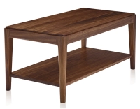Table basse rectangulaire en noyer avec tablette teinte naturelle 100x50 cm Table basse rectangulaire en noyer avec tablette teinte naturelle 100x50 cm