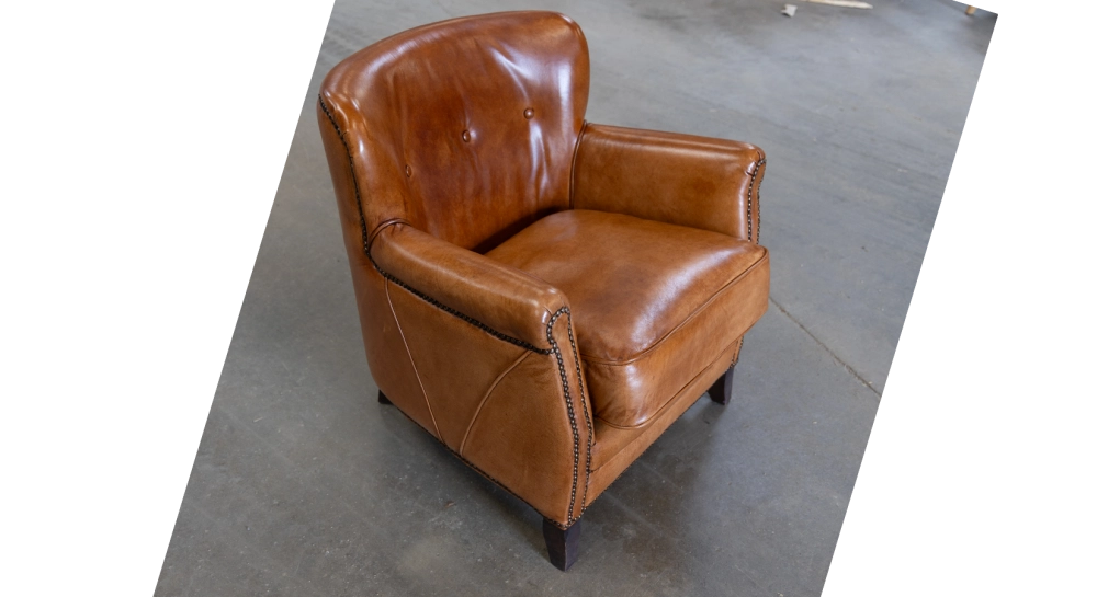 Fauteuil club cuir marron clair Fauteuil club cuir marron clair