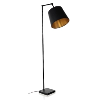 Lampadaire salon articulé noir abat jour noir intérieur doré Lampadaire salon articulé noir abat jour noir intérieur doré