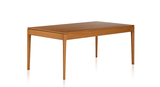 Table salle à manger en chêne teinte merisier plateau bois 140x100 cm