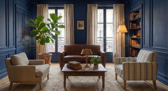 Canapé club cuir 2 places marron vintage