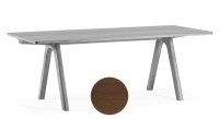 8 person oak dining table walnut tint wooden top 180x100 cm 8 person oak dining table walnut tint wooden top 180x100 cm