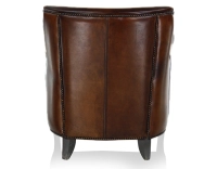 Fauteuil club cuir marron soutenu accoudoirs cloutés Fauteuil club cuir marron soutenu accoudoirs cloutés