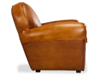 Fauteuil club cuir cognac accoudoirs passepoil Fauteuil club cuir cognac accoudoirs passepoil