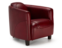 Leather club armchair carmine red Leather club armchair carmine red