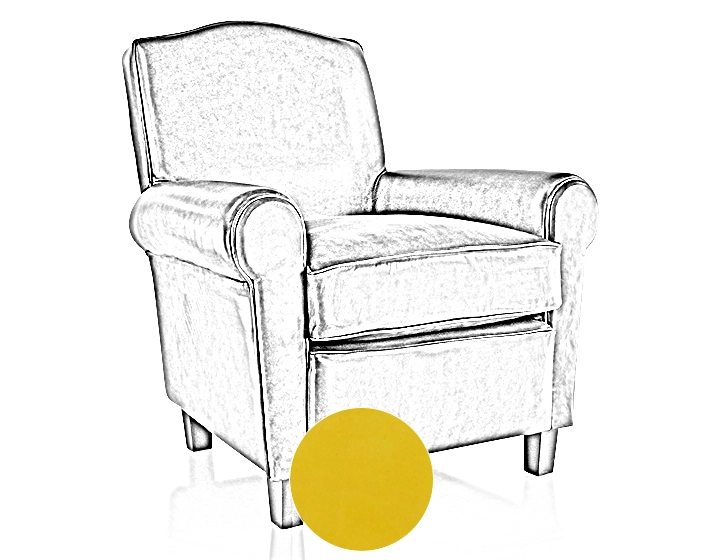 Leather club armchair yellow Leather club armchair yellow
