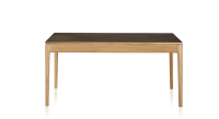 Table salle à manger 6 personnes en chêne et céramique avec bois teinte naturelle et plateau céramique brun oxydé 140x90 cm Table salle à manger 6 personnes en chêne et céramique avec bois teinte naturelle et plateau céramique brun oxydé 140x90 cm