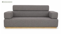 Antique 3 seater sofa tissu chiné brun