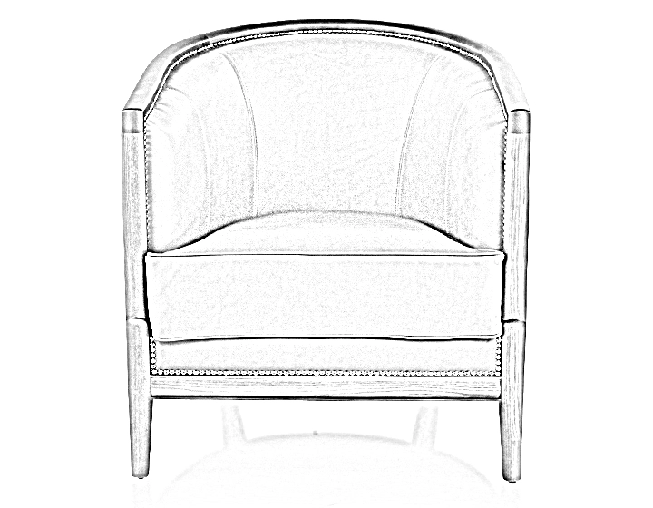 Antique armchair walnut-stained wood and hazelnut leather Antique armchair walnut-stained wood and hazelnut leather