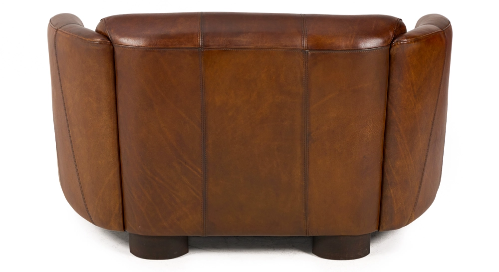 Canapé club cuir 2 places marron vintage Canapé club cuir 2 places marron vintage