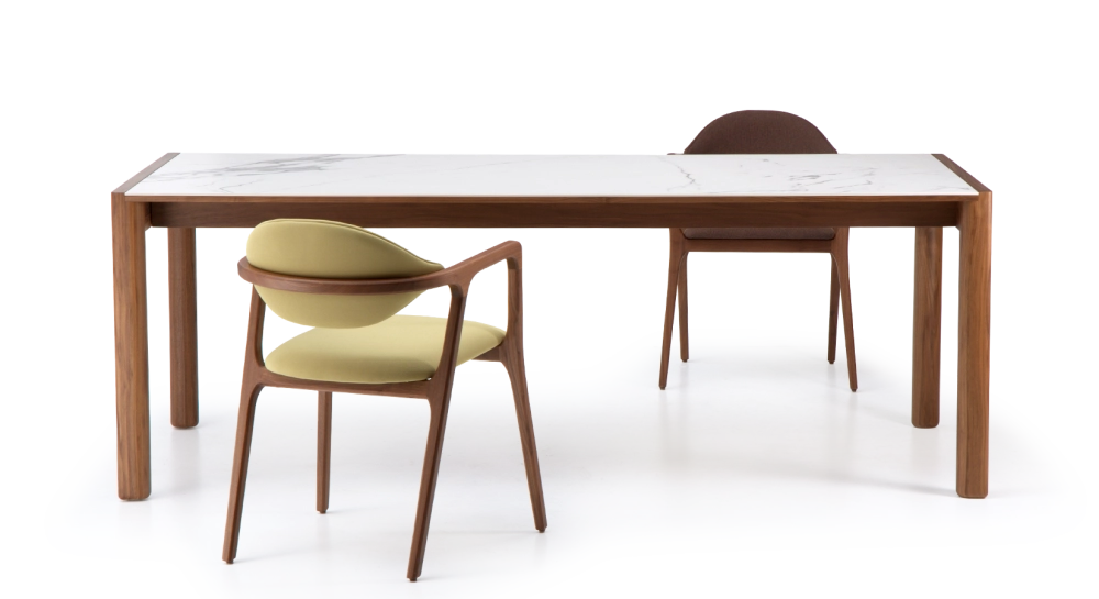 Table extensible 8 à 12 personnes en noyer et céramique allonges céramique bois teinte naturelle et céramique effet marbre blanc m1 160x100 cm Table extensible 8 à 12 personnes en noyer et céramique allonges céramique bois teinte naturelle et céramique effet marbre blanc m1 160x100 cm