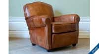 Fauteuil club cuir marron clair Fauteuil club cuir marron clair