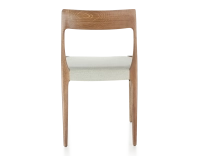 Scandinavian chair walnut-stained wood natural beige fabric seat natural wood stain burgundy fabric seat Scandinavian chair walnut-stained wood natural beige fabric seat natural wood stain burgundy fabric seat