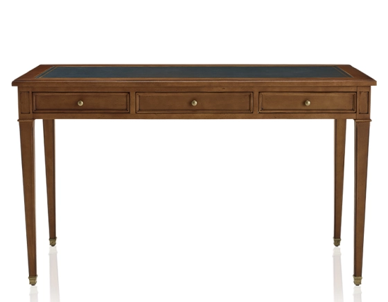 Bureau ancien style directoire plateau cuir vert L130 cm