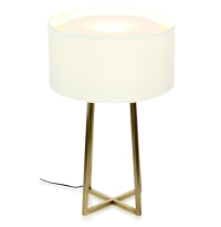 Lampe salon doré pieds croisés abat jour ivoire Lampe salon doré pieds croisés abat jour ivoire