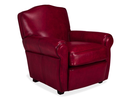 Fauteuil club cuir rouge carmin