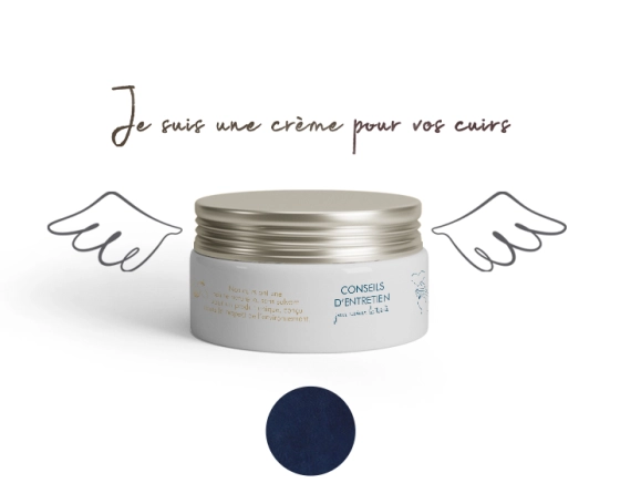 Crème de soin teintée pour cuir de buffle bleu marine