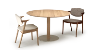 Table salle à manger ronde en chêne 6 personnes teinte naturelle plateau bois 120x120 Table salle à manger ronde en chêne 6 personnes teinte naturelle plateau bois 120x120