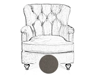 Fauteuil Chesterfield tissu gris clair moyen dossier Fauteuil Chesterfield tissu gris clair moyen dossier