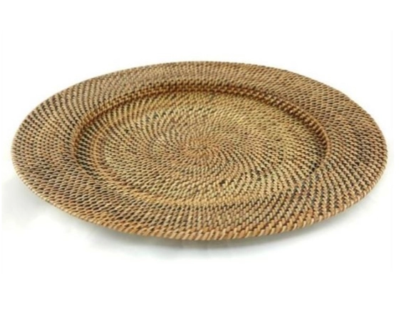 Rattan flower plate mat