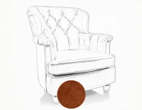 Chesterfield leather armchair medium light brown back Chesterfield leather armchair medium light brown back