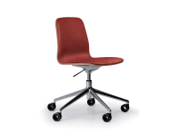 Chaise de bureau design pied métal alu à roulette assise tissu rouge pourpre Chaise de bureau design pied métal alu à roulette assise tissu rouge pourpre