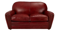 2 seater leather club sofa burgundi studded armrests