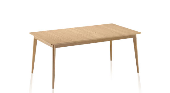Table salle à manger 6 à 8 personnes en chêne teinte naturelle plateau bois 140x90 cm