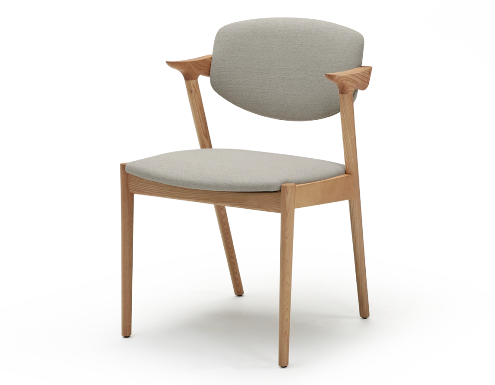 Chaise design teinte naturelle et tissu beige naturel bois teinte naturelle assise tissu beige naturel Chaise design teinte naturelle et tissu beige naturel bois teinte naturelle assise tissu beige naturel