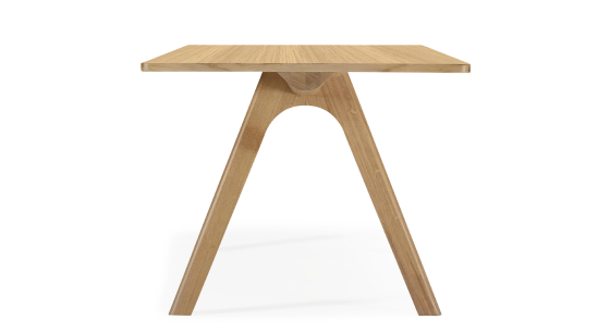 Table salle à manger en chêne 6 personnes teinte naturelle plateau bois 140x100cm