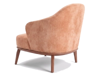 Fauteuil design tissu brun sienne