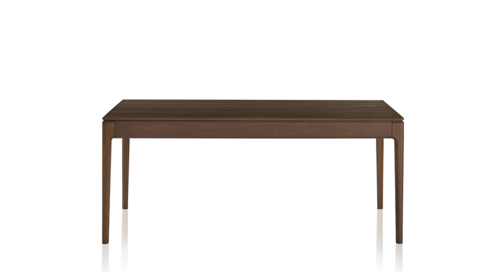 Table extensible en chêne 6 à 12 personnes avec plateau et allonges bois teinte marron foncé 140x100 cm Table extensible en chêne 6 à 12 personnes avec plateau et allonges bois teinte marron foncé 140x100 cm