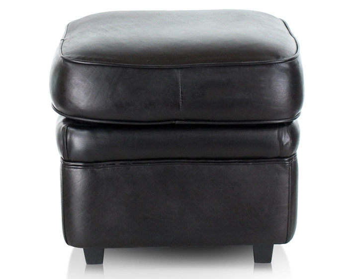 Leather pouffe black Leather pouffe black