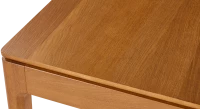 Table extensible en chêne avec plateau et allonges bois teinte merisier 140x90 cm