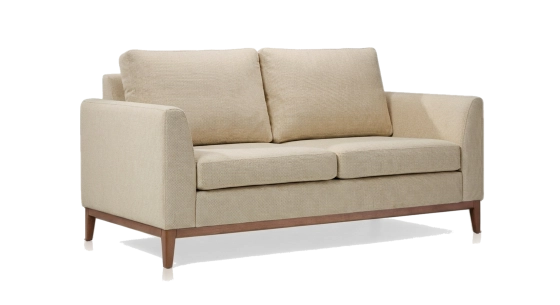 Canapé design 2 places tissu chiné beige