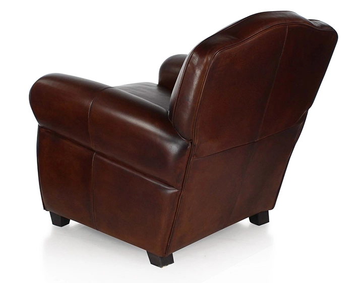 Fauteuil club cuir marron soutenu Fauteuil club cuir marron soutenu