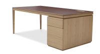 Bureau de direction chêne teinte naturelle plateau fenix rosso 200x100 Bureau de direction chêne teinte naturelle plateau fenix rosso 200x100