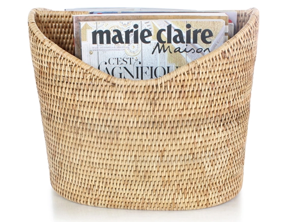 Natural rattan magazine rack