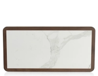 Table basse rectangulaire en chêne et céramique avec bois teinte marron foncé plateau céramique effet marbre blanc 100x50 cm Table basse rectangulaire en chêne et céramique avec bois teinte marron foncé plateau céramique effet marbre blanc 100x50 cm
