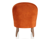 Fauteuil crapaud sans accoudoirs pieds bois teinte noyer et tissu velours terracotta Fauteuil crapaud sans accoudoirs pieds bois teinte noyer et tissu velours terracotta