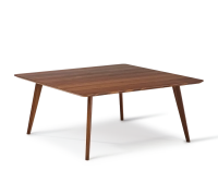Table basse carré en noyer plateau bois F3 teinte naturelle 120x120x40 cm