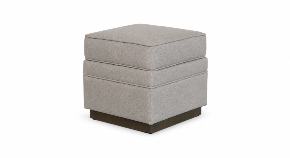 Terracotta velvet fabric pouf