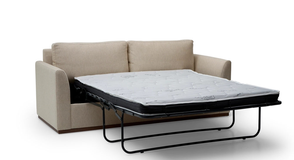 Canapé convertible 3 places tissus chiné beige