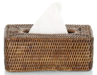 Rectangular brown rattan tissue box Rectangular brown rattan tissue box
