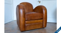 Fauteuil club cuir marron clair Fauteuil club cuir marron clair