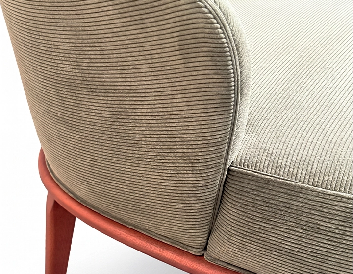 Sillón de diseño tissu velours côtelé vert forêt