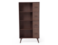 Bibliothèque en chêne bois teinte marron foncé Bibliothèque en chêne bois teinte marron foncé